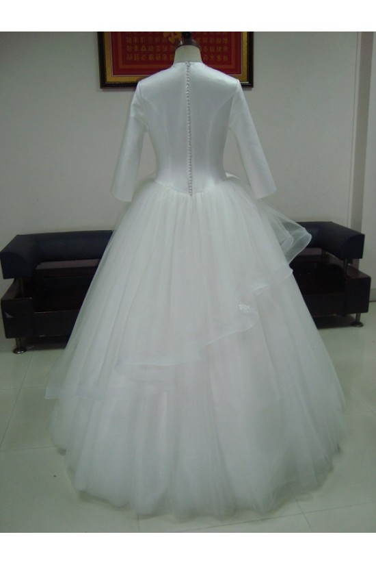Ball Gown 3/4 Sleeves Bridal Wedding Dresses WD010207