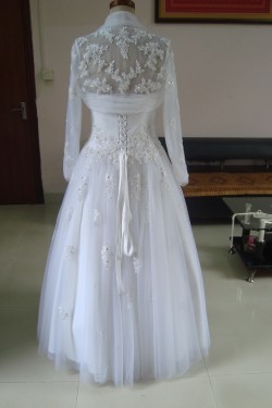 A-line Sweetheat Lace Bridal Wedding Dresses with A Jacket WD010209
