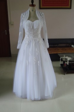 A-line Sweetheat Lace Bridal Wedding Dresses with A Jacket WD010209