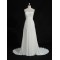Sheath/Column Sweep Train Chiffon and Lace Bridal Wedding Dresses WD010211