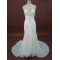 Sheath/Column Halter Sweep Train Beaded Chiffon Bridal Wedding Dresses WD010212