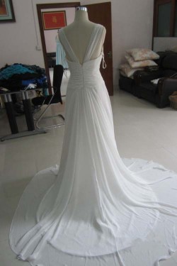 Sheath/Column Beaded Chiffon Bridal Wedding Dresses WD010215