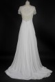 Sheath/Column Short Sleeves Beaded Chiffon Bridal Wedding Dresses WD010216