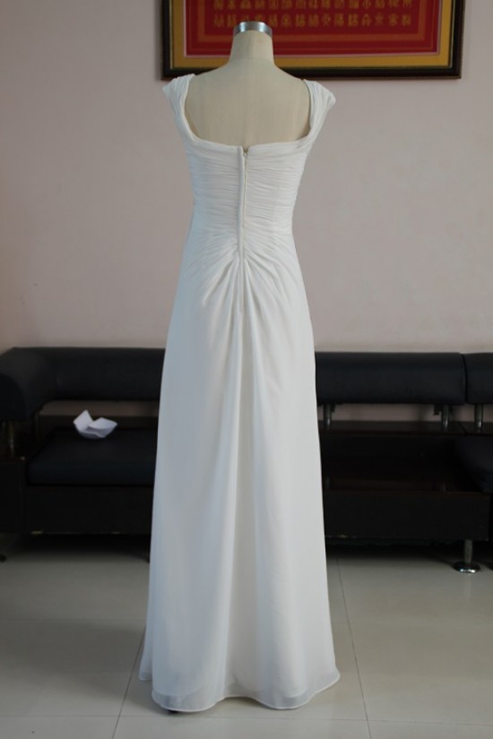 Sheath/Column Floor Length Chiffon Bridal Wedding Dresses WD010217