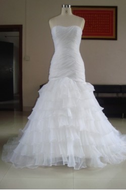 Trumpet/Mermaid Strapless Bridal Wedding Dresses WD010220