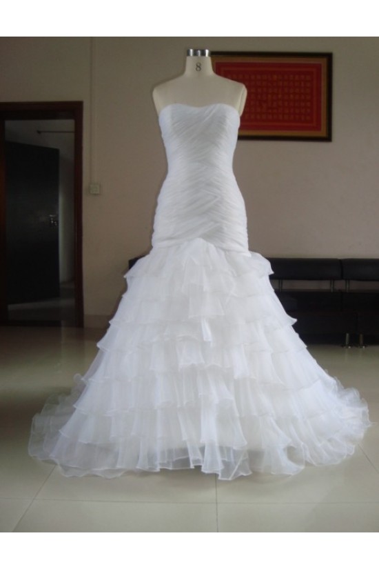 Trumpet/Mermaid Strapless Bridal Wedding Dresses WD010220