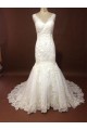 Trumpet/Mermaid V-neck Straps Sleeveless Lace Bridal Wedding Dresses WD010225