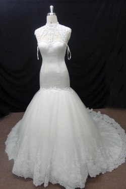 Trumpet/Mermaid Court Train Lace Bridal Wedding Dresses WD010226