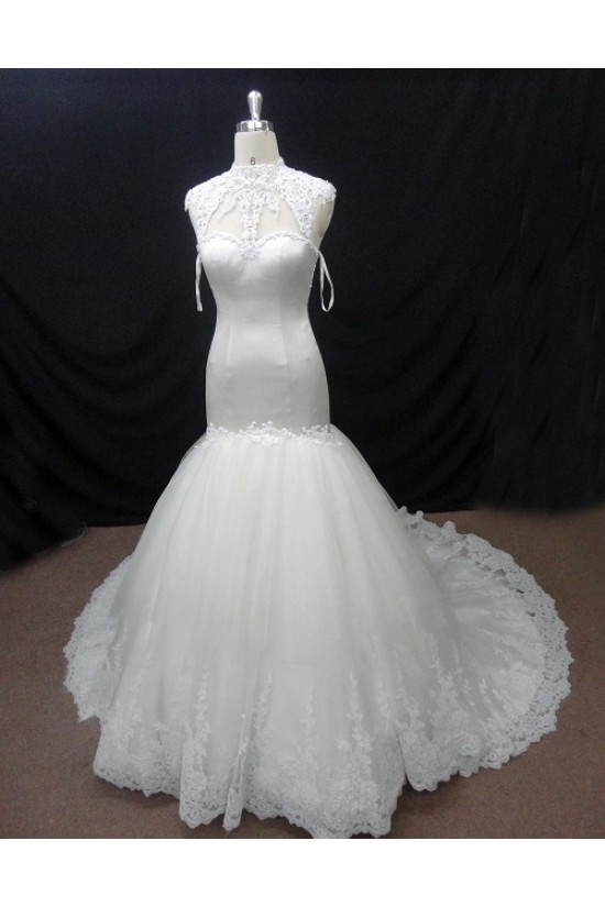 Trumpet/Mermaid Court Train Lace Bridal Wedding Dresses WD010226