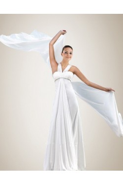 Sheath/Column Beaded Chiffon Bridal Wedding Dresses WD010227