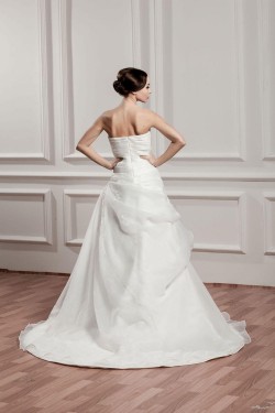 A-line Strapless Court Train Bridal Wedding Dress WD010230
