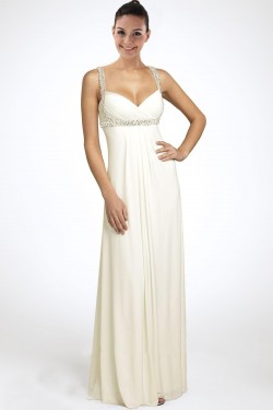 Sheath/Column Beaded Chiffon Bridal Wedding Dress WD010235