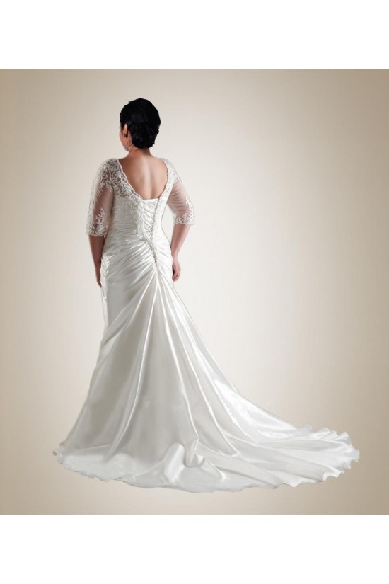 Trumpet/Mermaid Half-Sleeve Plus Size Bridal Wedding Dress WD010239 Trumpet/Mermaid Half-Sleeve Plus Size Bridal Wedding Dress WD010239