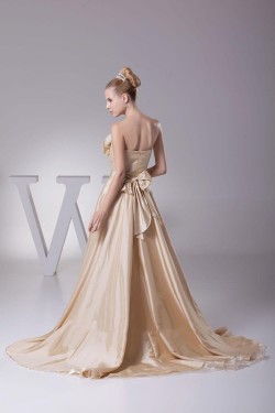 A-line Strapless Court Train Bridal Wedding Dress WD010242