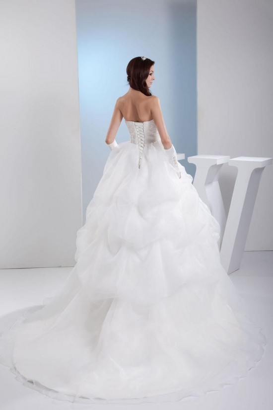 Ball Gown Strapless Court Train Bridal Wedding Dress WD010245