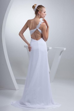 Sheath/Column One Shoulder Bridal Wedding Dress WD010246
