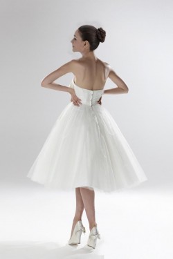 A-line Strapless Short Bridal Wedding Dress WD010248