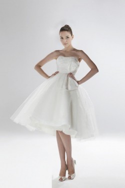 A-line Strapless Short Bridal Wedding Dress WD010248
