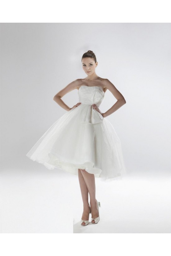 A-line Strapless Short Bridal Wedding Dress WD010248