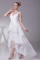 High Low Straps Applique Bridal Wedding Dress WD010249 High Low Straps Applique Bridal Wedding Dress WD010249