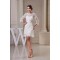 Short 3/4 Sleeves V-back Bridal Wedding Dress WD010251