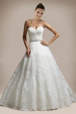 A-line Sweetheart Beaded Lace Bridal Gown WD010258
