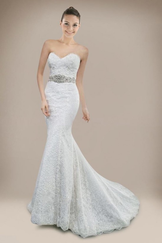 Trumpet/Mermaid Sweetheart Beaded Lace Bridal Gown WD010259 Trumpet/Mermaid Sweetheart Beaded Lace Bridal Gown WD010259