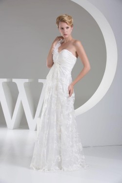 Sheath/Column One Shoulder Lace Bridal Gown WD010261