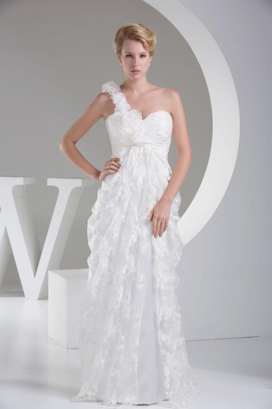 Sheath/Column One Shoulder Lace Bridal Gown WD010261 Sheath/Column One Shoulder Lace Bridal Gown WD010261