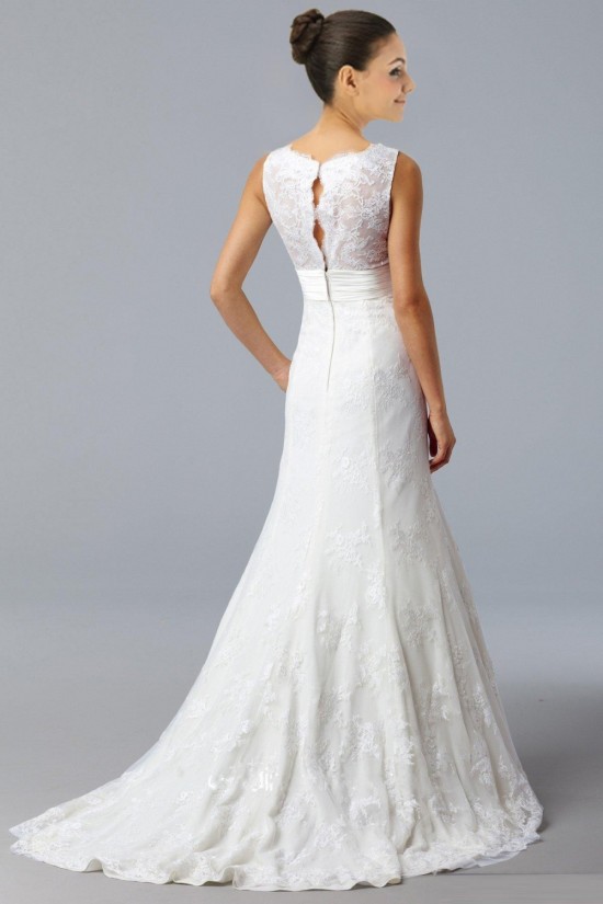 Trumpet/Mermaid V-neck Court Train Lace Bridal Gown WD010264 Trumpet/Mermaid V-neck Court Train Lace Bridal Gown WD010264
