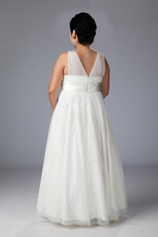 A-line V-neck Floor Length Plus Size Bridal Gown WD010274 A-line V-neck Floor Length Plus Size Bridal Gown WD010274