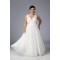 A-line V-neck Floor Length Plus Size Bridal Gown WD010274