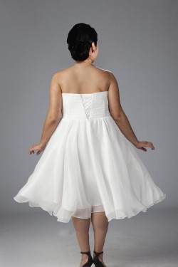 A-line Sweetheart Short Chiffon Plus Size Bridal Gown WD010275
