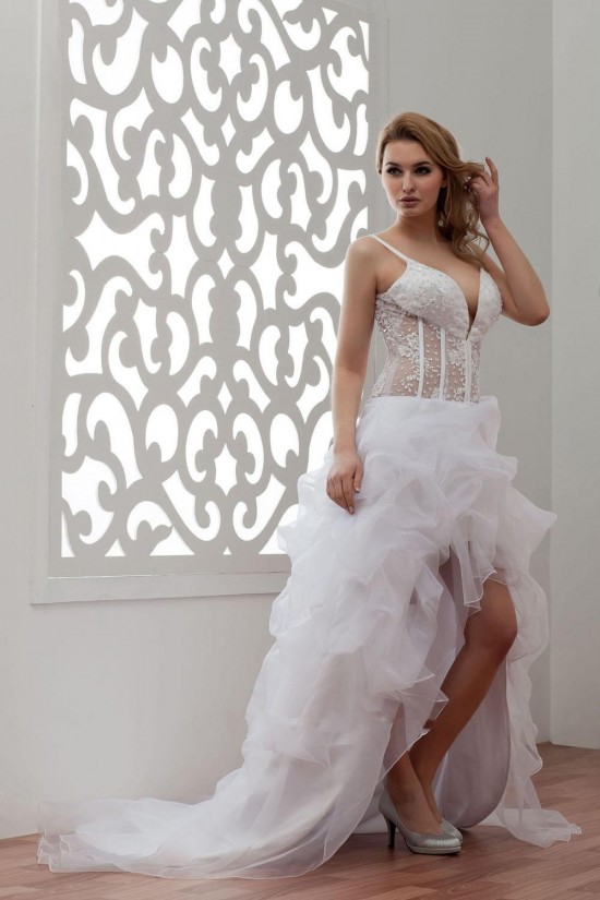 Sexy High Low Court Train Bridal Gown WD010276 Sexy High Low Court Train Bridal Gown WD010276