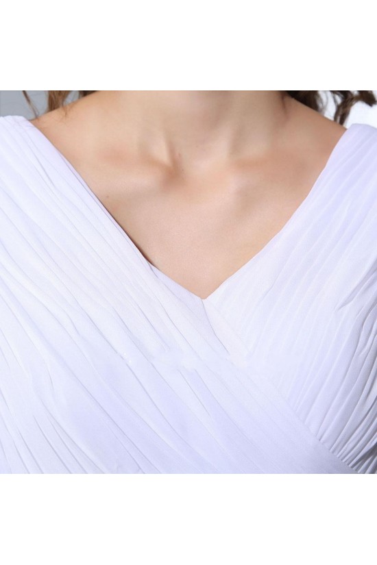 A-line V-neck Short Sleeves Short Chiffon Bridal Wedding Dresses WD010284 A-line V-neck Short Sleeves Short Chiffon Bridal Wedding Dresses WD010284