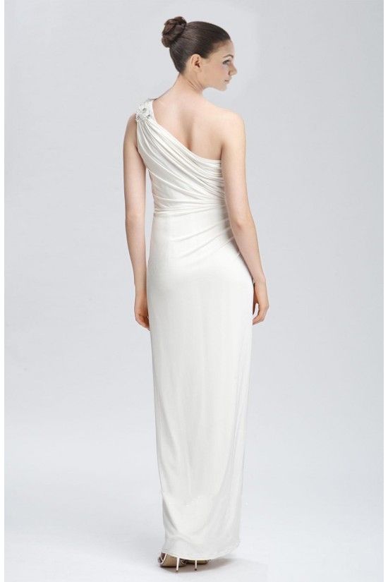 Sheath/Column One Shoulder Bridal Wedding Dresses WD010285