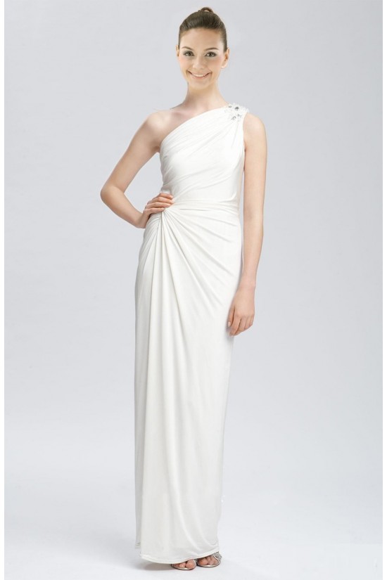 Sheath/Column One Shoulder Bridal Wedding Dresses WD010285