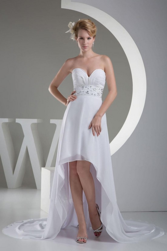 High Low Sweetheart Beaded Chiffon Bridal Wedding Dresses WD010286 High Low Sweetheart Beaded Chiffon Bridal Wedding Dresses WD010286