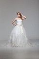 Ball Gown Strapless Chapel Train Bridal Wedding Dresses WD010287