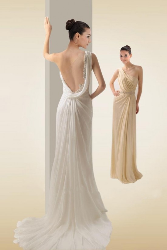 Sheath/Column One Shoulder Bridal Wedding Dresses WD010288 Sheath/Column One Shoulder Bridal Wedding Dresses WD010288