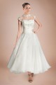 A-line Short Sleeves Tea Length Lace Bridal Wedding Dresses WD010290 A-line Short Sleeves Tea Length Lace Bridal Wedding Dresses WD010290