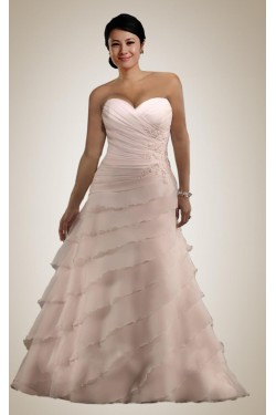 A-line Sweetheart Court Train Plus Size Bridal Wedding Dresses WD010293