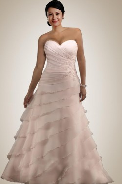 A-line Sweetheart Court Train Plus Size Bridal Wedding Dresses WD010293