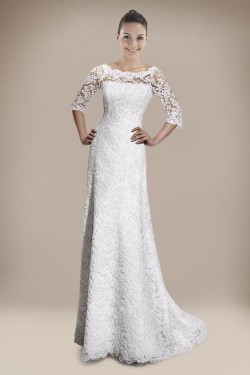 Elegant Half Sleeves Lace Bridal Wedding Dresses WD010297