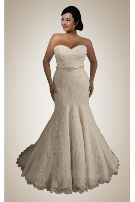 Trumpet/Mermaid Plus Sizes Sweetheart Lace Bridal Wedding Dresses WD010301 Trumpet/Mermaid Plus Sizes Sweetheart Lace Bridal Wedding Dresses WD010301