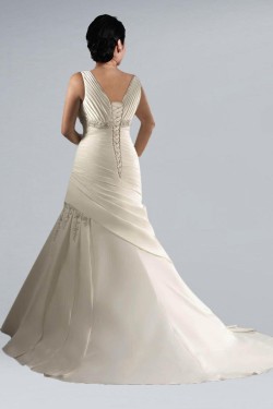 Elegant V-neck Plus Size Bridal Wedding Dresses WD010308