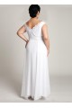 A-line Off the Shoulder Lace and Chiffon Plus Size Bridal Wedding Dresses WD010309