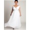 A-line Off the Shoulder Lace and Chiffon Plus Size Bridal Wedding Dresses WD010309