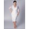 Sheath 3/4 Sleeves V-neck Lace Short Plus Size Bridal Wedding Dresses WD010310