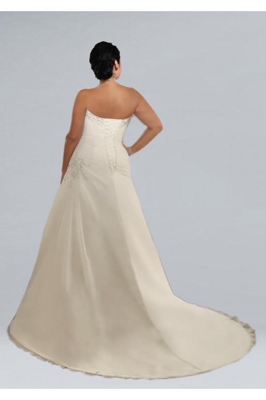 A-line Straps Sleeveless Plus Size Bridal Wedding Dresses WD010311